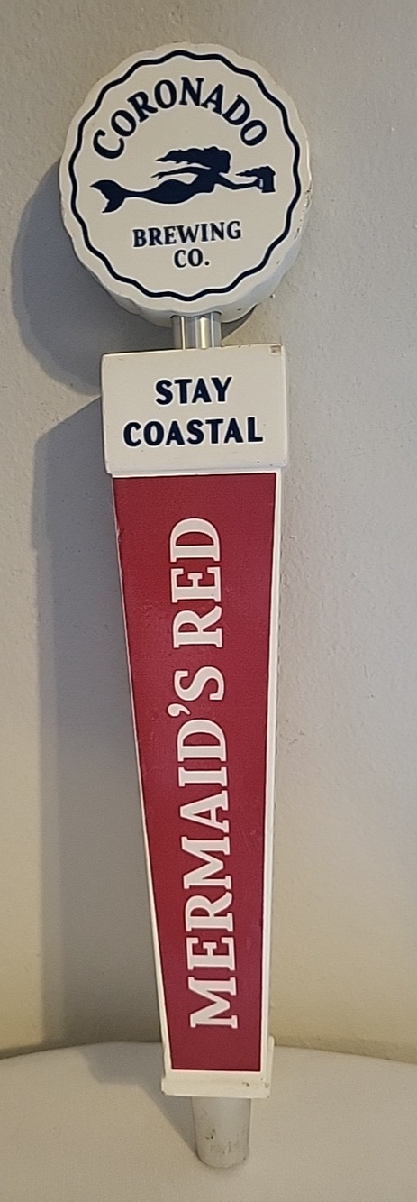 CORONADO BREWING COMPANY MERMAID'S RED 12 1/2"---BEER TAP HANDLE